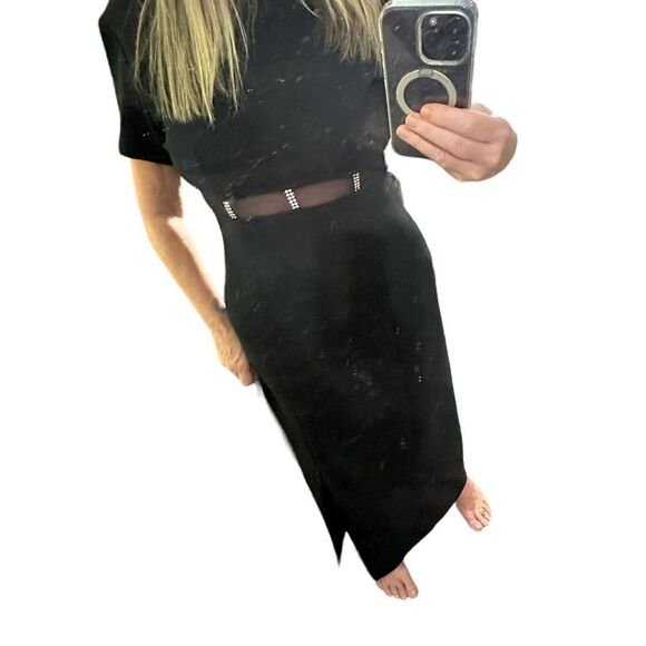 Vintage Betsy & Adam Black Maxi Formal Dress Size 13-14 - Picture 2 of 16